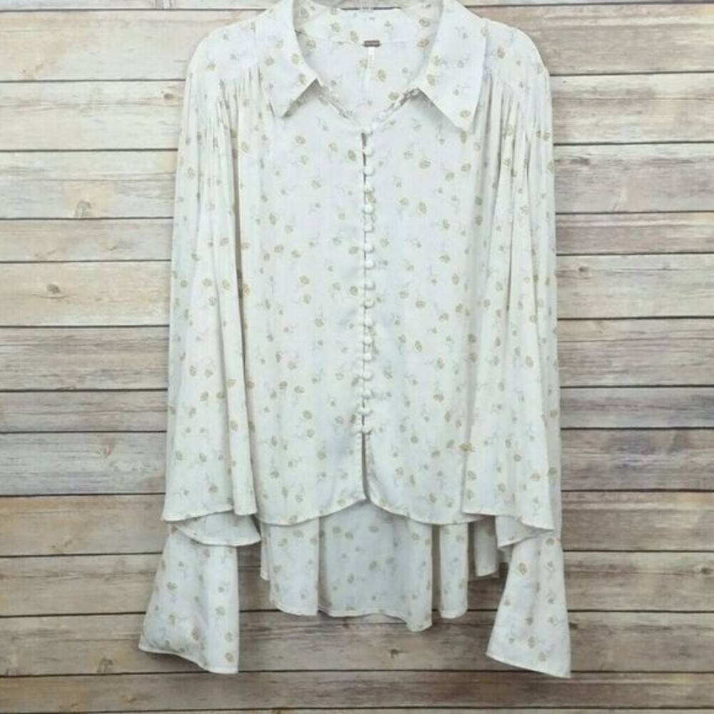 Free People Modern Muse Lace Up Blouse Size Small